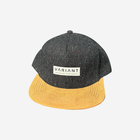 Front - Charcoal Tweed 5 Panel Structured Hat